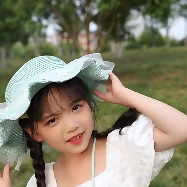 Amazon.com: Anopo Girls Straw Hat Purse Bag Set Lace Brim Flowers